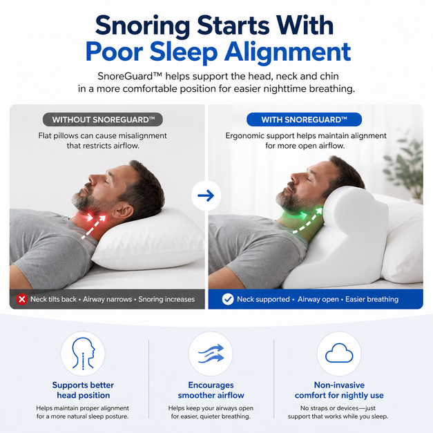 SnoreGuard™ Sleep Support Pillow for Snoring Relief