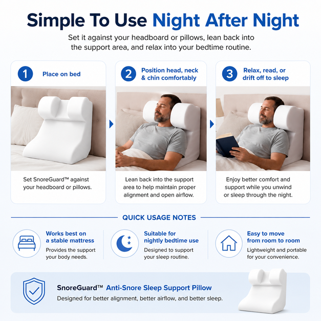 SnoreGuard™ Sleep Support Pillow for Snoring Relief